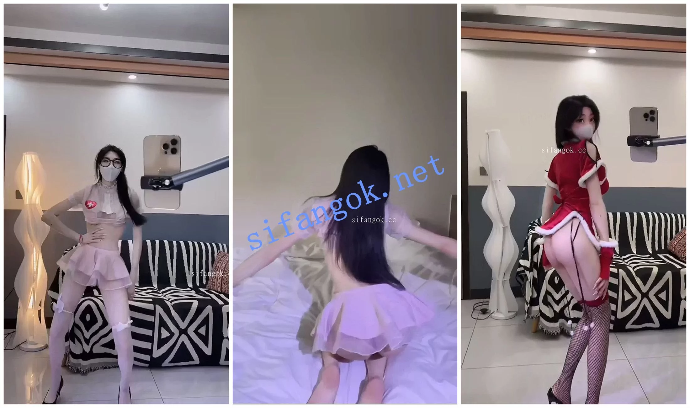抖音福利 可爱甜妹 芬芬永不败北 情趣内衣舞骚舞 图 04