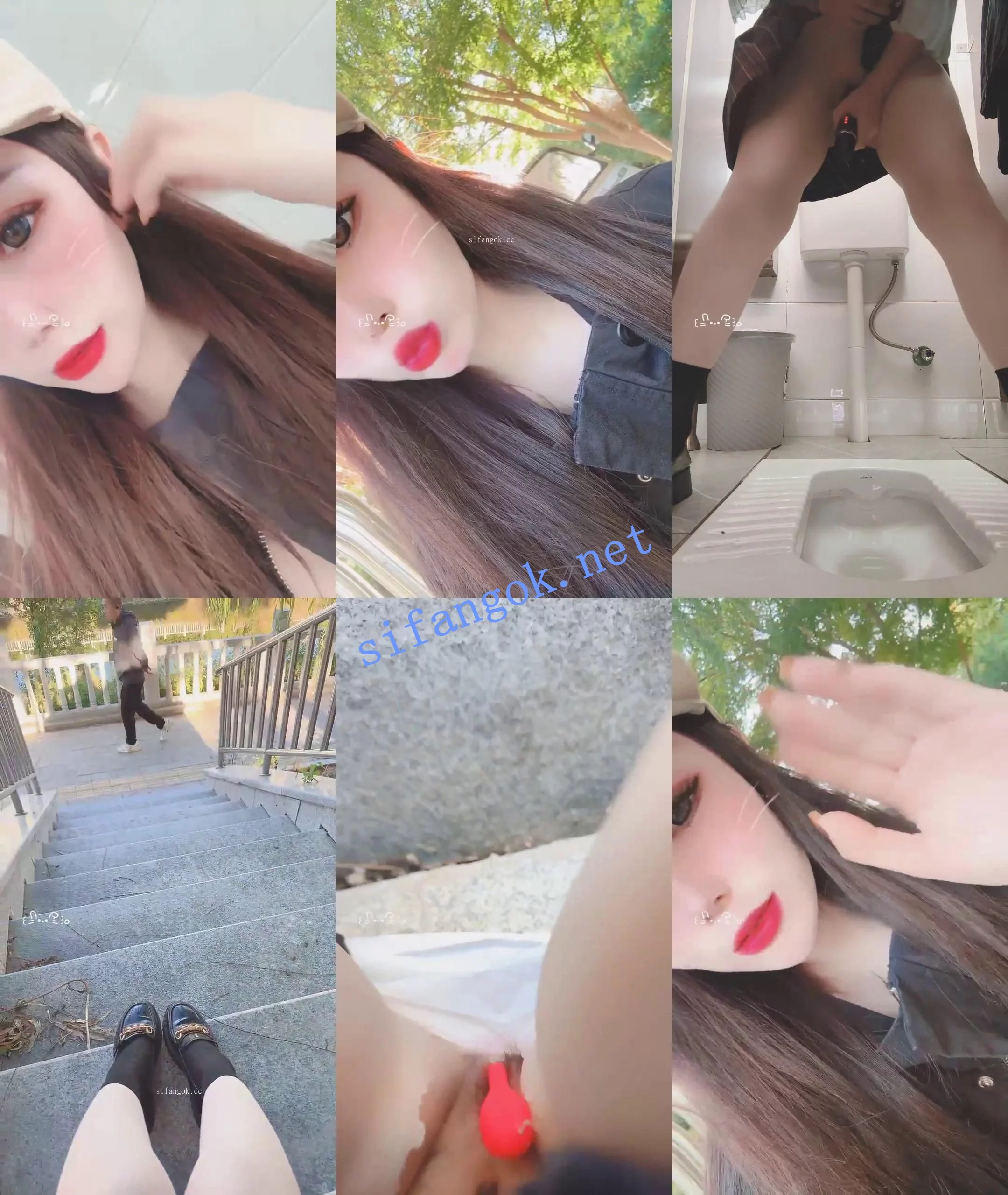 ♈️户外 米乐吖吖 路边塞跳蛋~喷水~厕所玩大黑牛~喷水~ 图 06